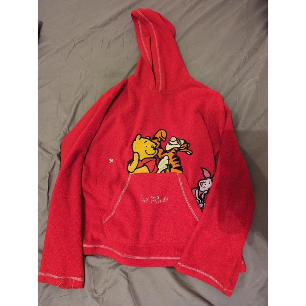 Vintage‎ winnie the Pooh disney pull over hoodie Size L
